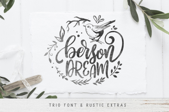 Berson Dream: A Font Family for Rustic Romance