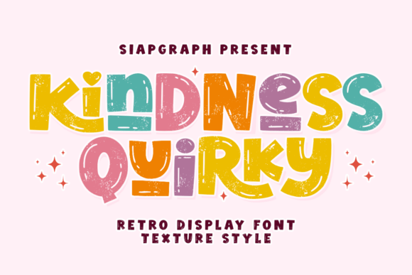 Kindness Quirky Texture: A Playful Retro Font for Bold Designs