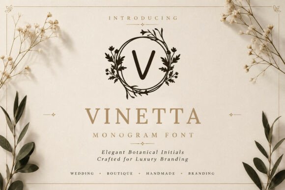 Vinetta Monogram: Elevating Brand Identity with Botanical Elegance